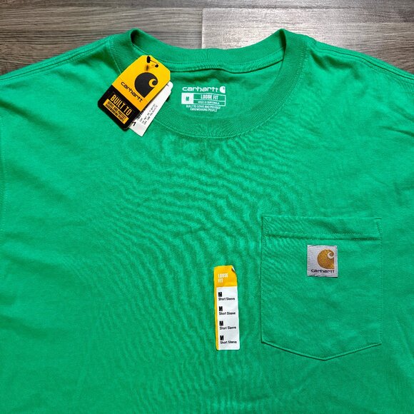 *New Carhartt Men's Loose Fit Pocket T-Shirt - Green - Picture 2 of 6